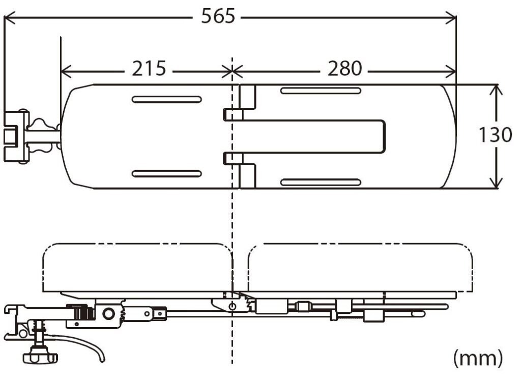 Mizuho-Apoyabrazos de eje doble-spec